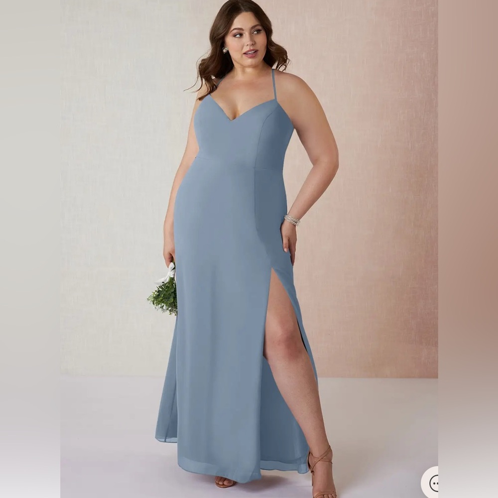 NWT Azazie Manila Dress - Dusty Blue